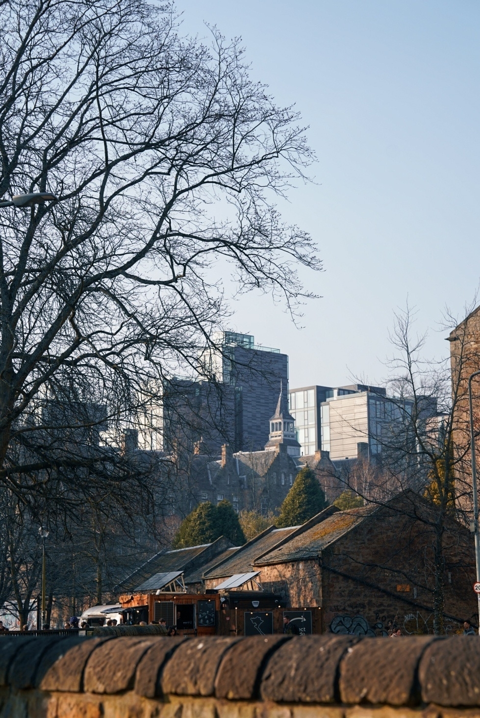 A view from the Meadows to the buildings of quartermile