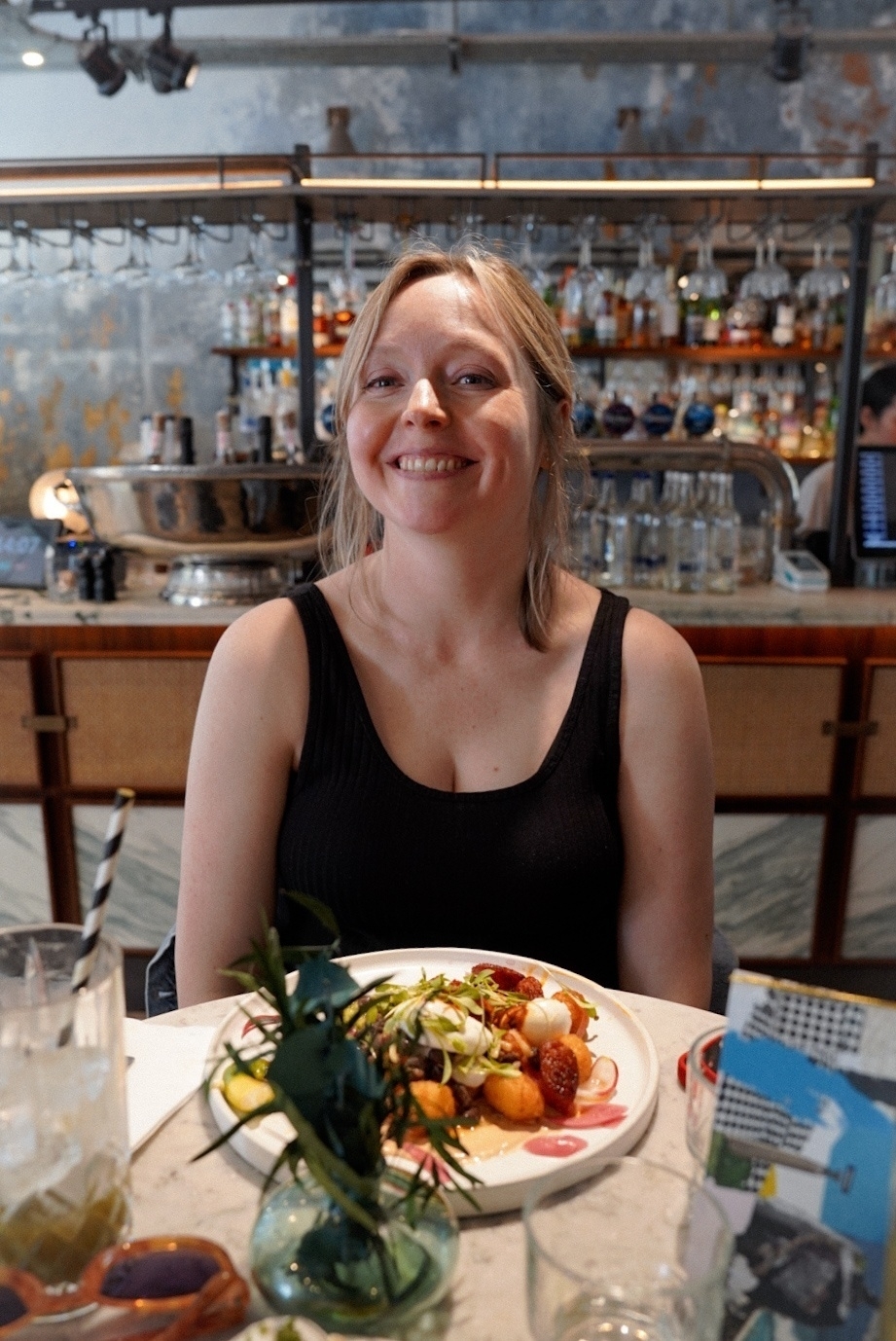 Harriet at lunch in London 